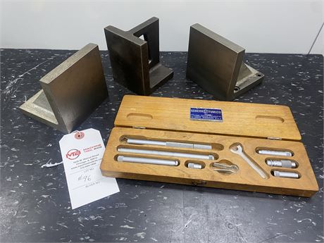Various Angle Plates & Micrometer Bore Gauge Set
