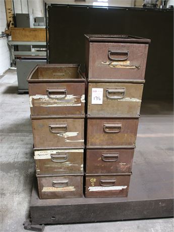Lot of (9) 20" x 12" Steel Bins