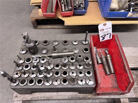 Lot of Collets w/ Assorted Drill Inserts