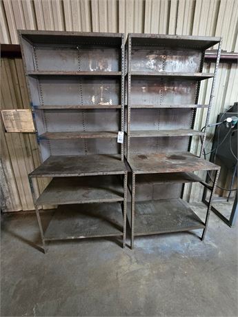 Lot of (2) 36" x 24" x 86" H Steel Shelves