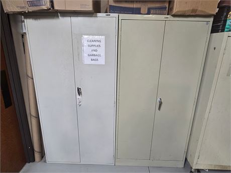 Lot of (2) 36" x 18" x 72" H 2-Door Steel Cabinets