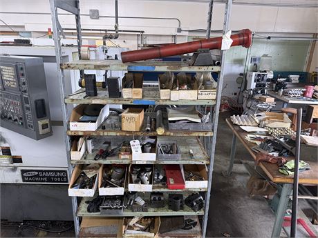 SHELF OF MISC TOOLING AND DRILL BITS
