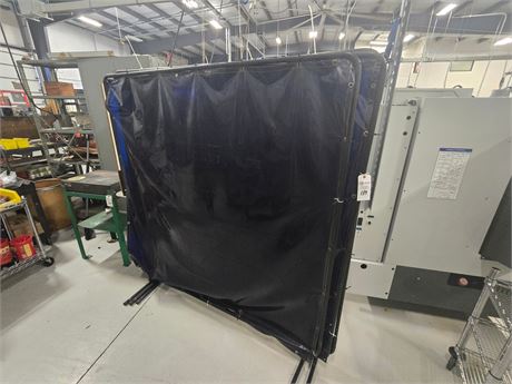 Lot of (3) 6ft x 6ft Welding Curtains with Framing