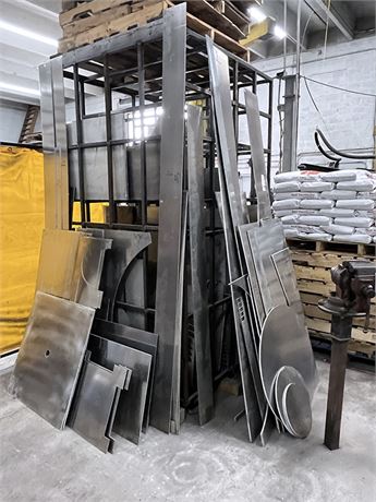 Metal Rack with Aluminum Scrap Inventory