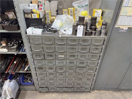 Shelf with misc screws of different sizes