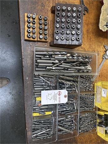 LOT OF MISC DRILL BITS AND COLLETS