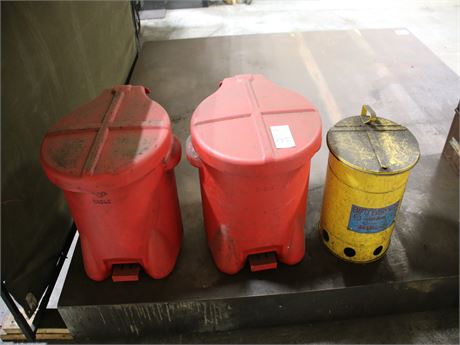 Lot of (3) Rag Containers