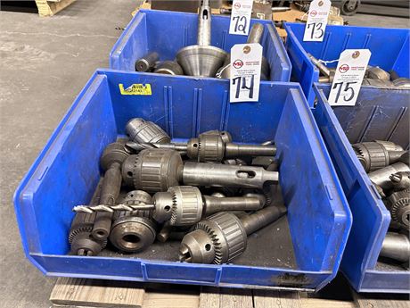 Various Ball Bearing Chucks with Assorted Drill Inserts