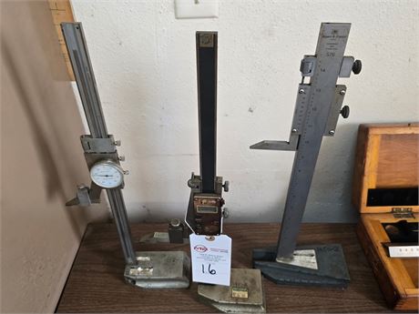 Lot of (3) Assorted Height Gauges