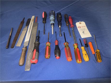 Lot of Assorted Screwdrivers and Files