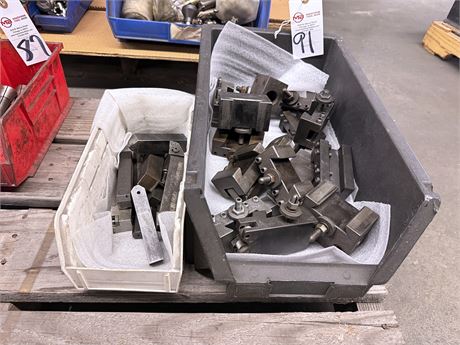 Lot of Various Size Hold Down Clamps w/ Lathe Tool Holders