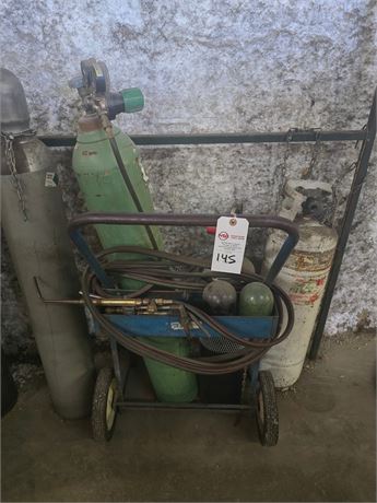 Tank Cart with Assorted Welding Supplies