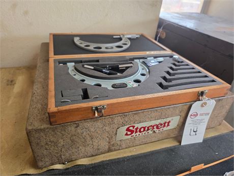 Starrett Ganite Surface Plate and (2) Outside Micrometers