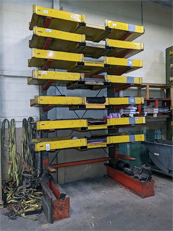 Section of Adjustable Cantilever Racking with Assorted Metal Stock