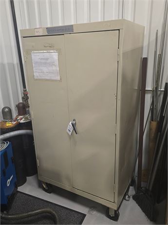 36" x 24" x 84" H Rolling Steel Cabinet with Contents