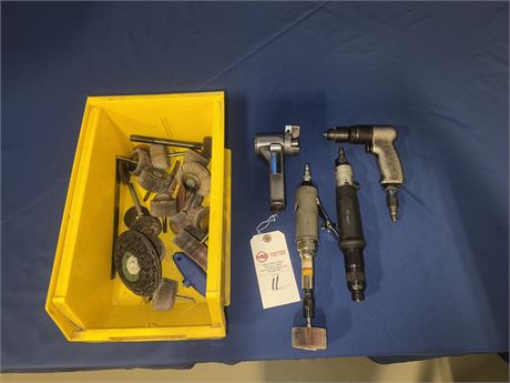 Lot of Assorted Pneumatic Tools and Accessories