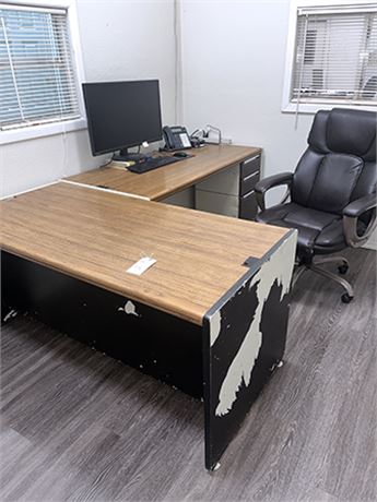 Desk, Credenza & Chair