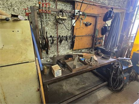 68" x 32" Steel Table with Contents