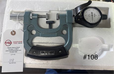 Mitutoyo 1"-2" No. 201-152 Dial Indicator Snap Gage