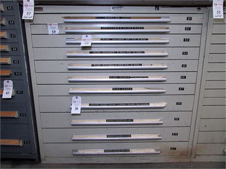 45" 11-Drawer Heavy Duty Parts Storage Cabinet
