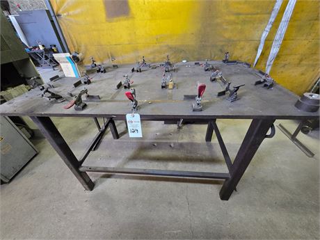 60" x 36" Steel Table with Attached Toggle Clamps