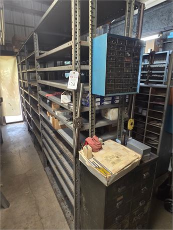 (4) Steel Shelves with Contents