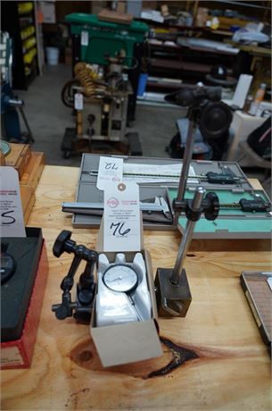 (1) Mitutoyo Dial Indicator, and (2) Indicator Base Stands
