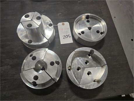 Lot of (4) 6-8" Aluminum Chuck Pie Jaws