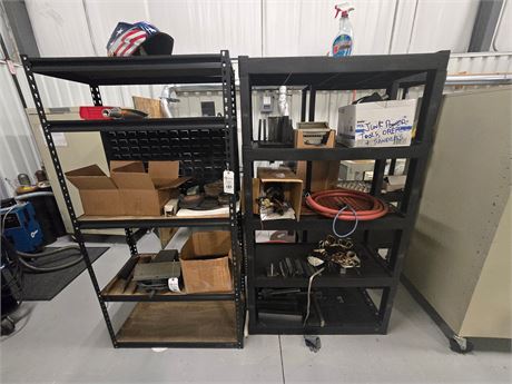 Lot of (3) 32" x 18" x 72" H Shelves with Contents