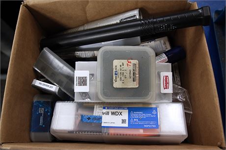 (2) Boxes/Bins of Misc. Drill Bits & Tools