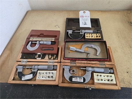 Lot of (5) Assorted Size Thread Micrometers