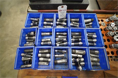 TF 25 SWISS TYPE COLLETS , (15) SMALL BLUE TOTES FULL