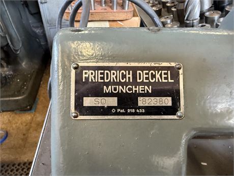 Friedich Deckel Model SO/62 Single Lip Tool & Cutter Grinder