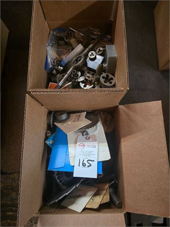 Lot of (2) Boxes of Assorted Tap Dies, Saws and Cutters