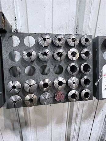 5C Collet Assortment w/ Wall Mounted Racks