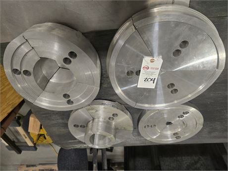 Lot of (4) 10-15" Aluminum Chuck Pie Jaws
