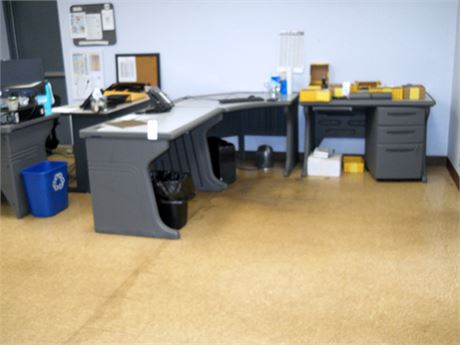 (4) Modular Desks, (3) Storage Nooks