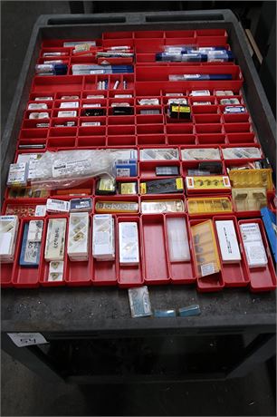 Cart of Misc. Carbide Inserts & Tools