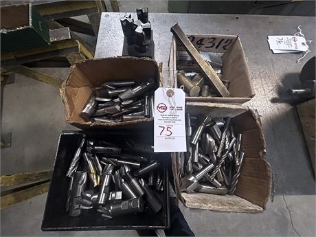 Lot of Various Sized Endmills and Brass Hammers