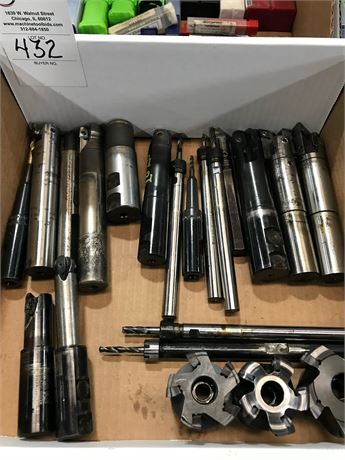 Assorted insert mills, tool extension, boring heads