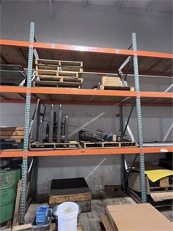 (6) Sections of Heavy Duty Pallet Racking & Contents