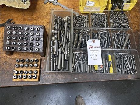LOT OF MISC DRILL BITS AND COLLETS