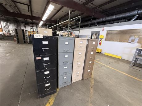 (1) Lot of (8) Various Size Filing Cabinets