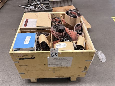 Skid of Various Size Sanding Belts